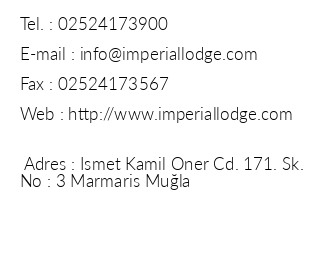 mperial Lodge Apart iletiim bilgileri
